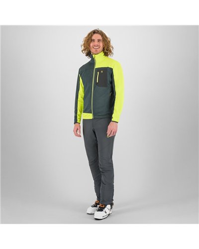 Karpos Cherz Fleece Pile Full Zip Uomo, Woodl. Gray/Acid Lime