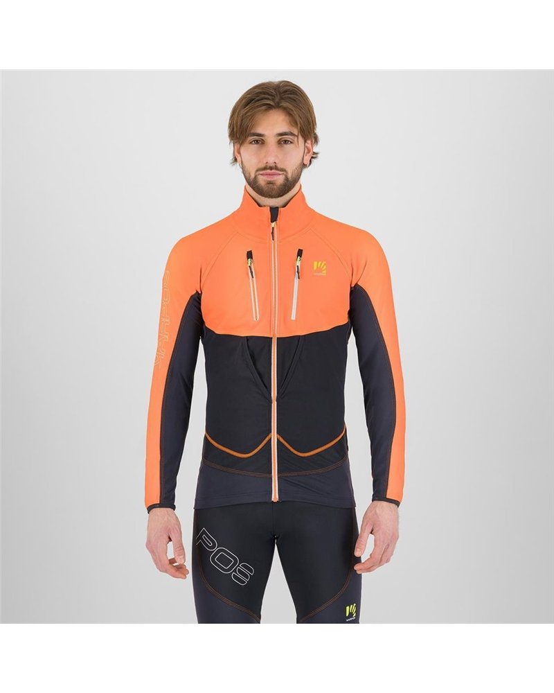 Karpos Alagna Lite Men's Ski Mountaineering Jacket, Black/Vibrant Orange
