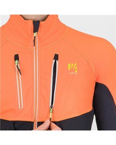 Karpos Alagna Lite Men's Ski Mountaineering Jacket, Black/Vibrant Orange