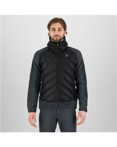 Karpos Marmarole Retrò Giacca con Cappuccio Uomo, Black/Woodl. Gray