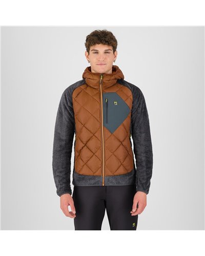 Karpos Marmarole Up Giacca con Cappuccio Uomo, Mohogany/Woodl. Gray