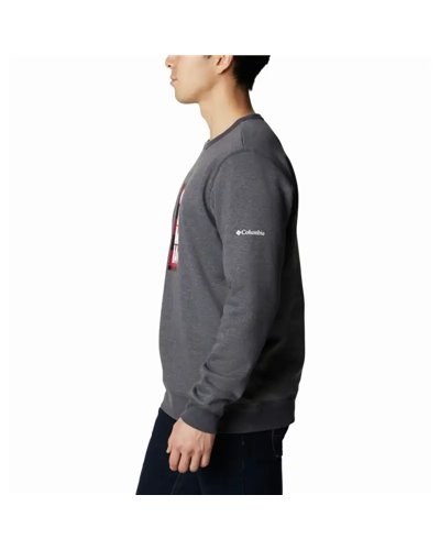 Columbia Logo Fleece Men's Crew, Shark Heather (CSC Stacked Frame Camo)