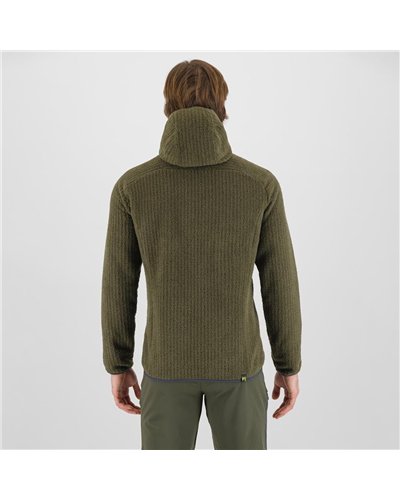 Karpos Rocchetta Evo Fleece Pile con Cappuccio Uomo, Deep Depths/Woodl. Gray