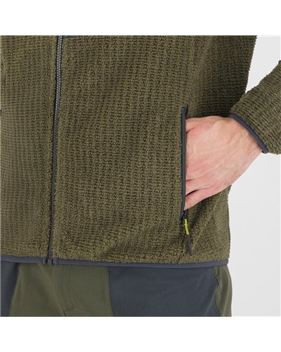 Karpos Rocchetta Evo Men's Hooded Fleece, Deep Depths/Woodl. Gray