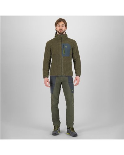 Karpos Rocchetta Evo Fleece Pile con Cappuccio Uomo, Deep Depths/Woodl. Gray