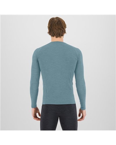Karpos Dinamico Merino 180 Jersey LS Men's Long Sleeve Base Layer, Smoke Blue