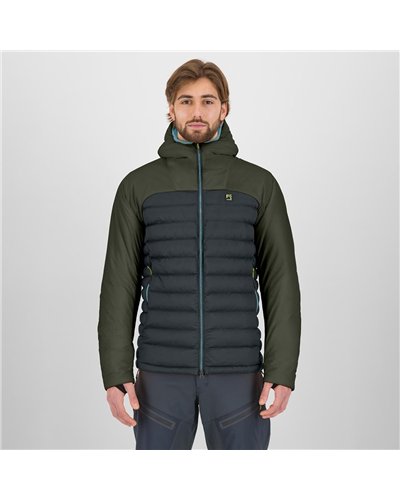 Karpos Sass D'Ortiga Giacca Piumino con Cappuccio Uomo, Woodl. Gray/Deep Dephts