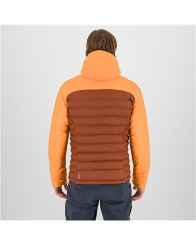 Karpos Sass D'Ortiga Men's Hooded Down Jacket, Mohogany/Vibrant Orange