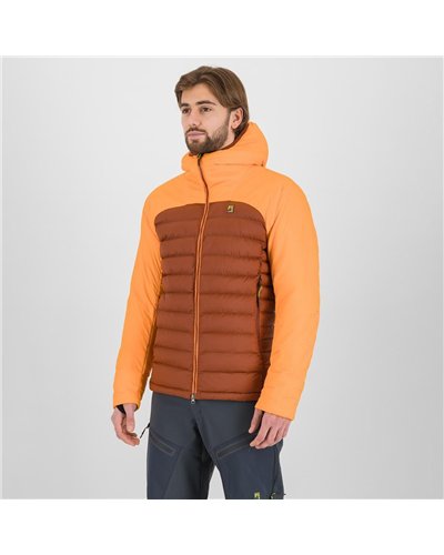 Karpos Sass D'Ortiga Men's Hooded Down Jacket, Mohogany/Vibrant Orange