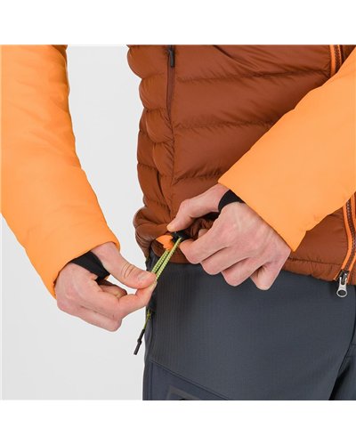 Karpos Sass D'Ortiga Men's Hooded Down Jacket, Mohogany/Vibrant Orange