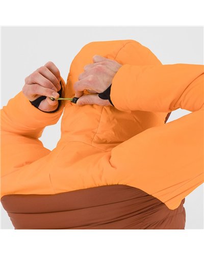 Karpos Sass D'Ortiga Men's Hooded Down Jacket, Mohogany/Vibrant Orange