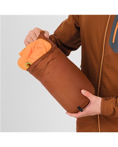 Karpos Sass D'Ortiga Men's Hooded Down Jacket, Mohogany/Vibrant Orange