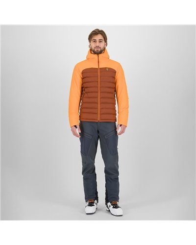 Karpos Sass D'Ortiga Giacca Piumino con Cappuccio Uomo, Mohogany/Vibrant Orange