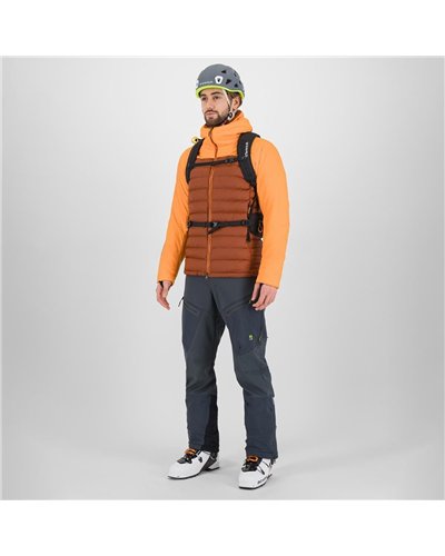 Karpos Sass D'Ortiga Men's Hooded Down Jacket, Mohogany/Vibrant Orange