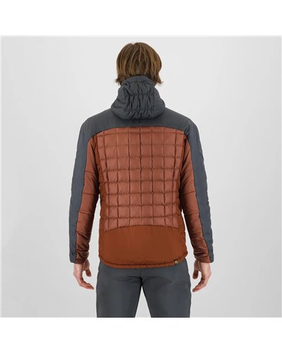 Karpos Lastei Active Plus Giacca Ibrida con Cappuccio Uomo, Mohogany/Woodl. Gray
