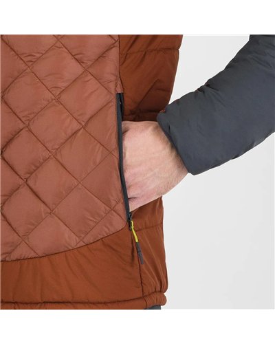Karpos Lastei Active Plus Giacca Ibrida con Cappuccio Uomo, Mohogany/Woodl. Gray
