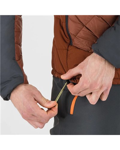 Karpos Lastei Active Plus Giacca Ibrida con Cappuccio Uomo, Mohogany/Woodl. Gray