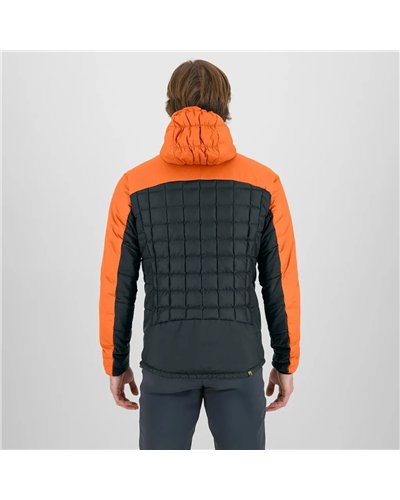 Karpos Lastei Active Plus Men's Hooded Hybrid Jacket, Woodl. Gray/Vibrant Orange