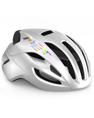 Met Rivale MIPS Casco Strada, Bianco Olografico Lucido