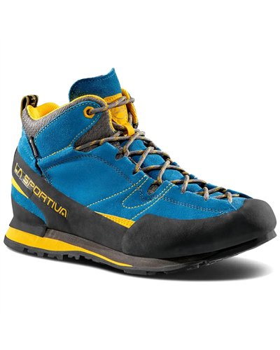 La Sportiva Boulder X Mid GTX Gore-Tex Scarponi Avvicinamento/Trekking Uomo, Blu/Giallo