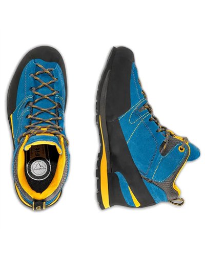 La Sportiva Boulder X Mid GTX Gore-Tex Scarponi Avvicinamento/Trekking Uomo, Blu/Giallo