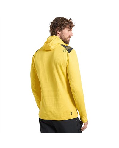 La Sportiva Lucendro Thermal Giacca Mid Layer Uomo con Cappuccio, Giallo/Nero