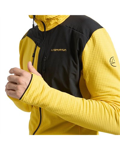 La Sportiva Lucendro Thermal Hoody Men's Mid Layer Jacket, Yellow/Black