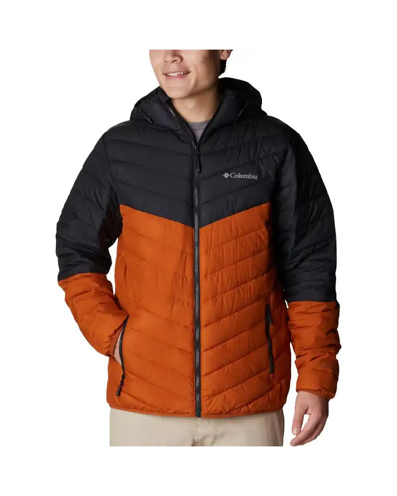 Columbia Eddie Gorge Men's Hooded Down Jacket, Warm Copper/Black