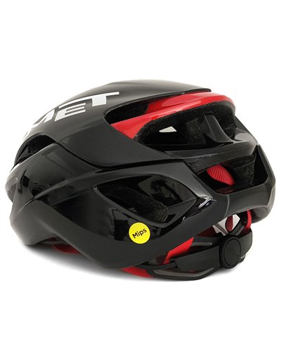 Met Rivale MIPS Road Cycling Helmet, Glossy Black/Red