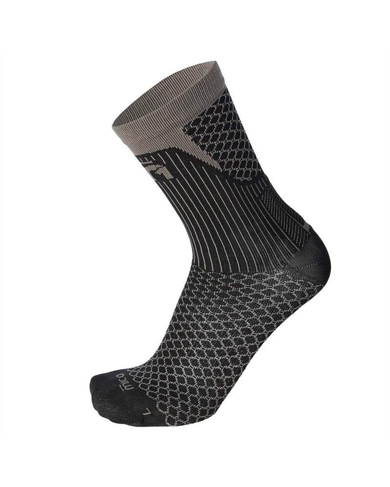 Mico M1 Trail Run Light Weight Calze Medie, Nero/Grigio