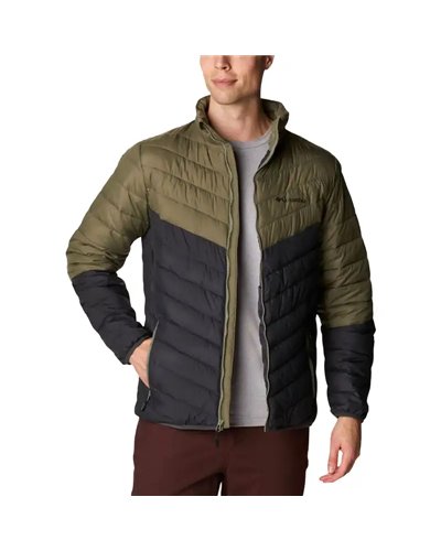 Columbia Eddie Gorge Men's Down Jacket, Shark/Stone Green