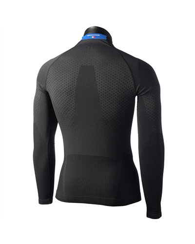 Mico Odor Zero Ionic+ Skintech Seamless Maglia Intimo Girocollo Maniche Lunghe Uomo, Nero