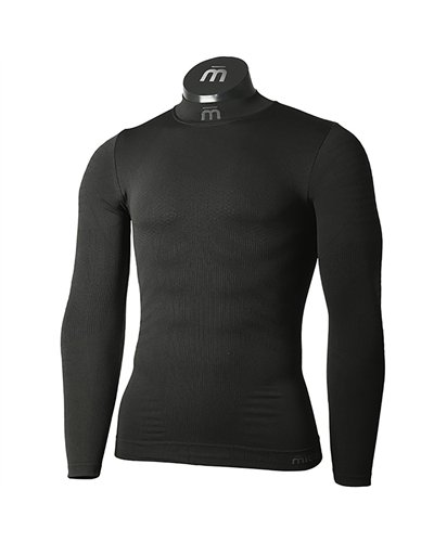 Mico Extra Dry Skintech Seamless Maglia Intimo Lupetto Maniche Lunghe Uomo, Nero