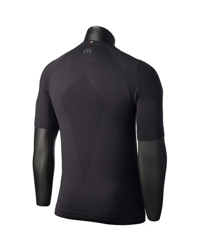 Mico Warm Control Dualtech Merino/Silk Skintech Seamless Maglia Intimo Girocollo Maniche Corte Uomo, Nero