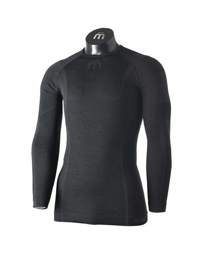 Mico Superthermo Dualtech Merino Skintech Seamless Maglia Intimo Girocollo Maniche Lunghe Uomo, Nero