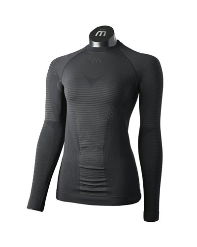 Mico Warm Control Skintech Seamless Maglia Intimo Girocollo Maniche Lunghe Donna, Nero