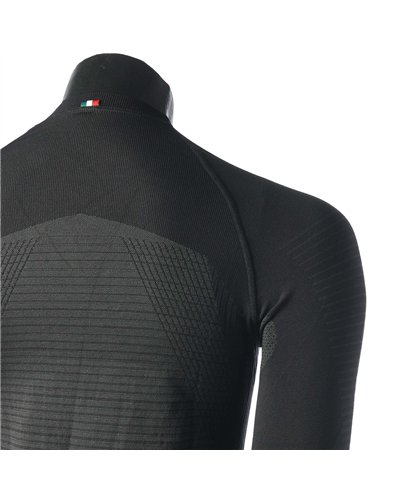 Mico Warm Control Skintech Seamless Women's Round Neck Long Sleeve Baselayer, Black