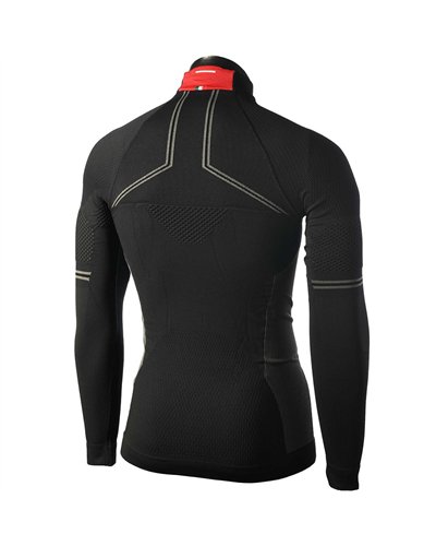 Mico M1 Skintech Seamless Men's Turtle Neck Long Sleeve Baselayer, Black