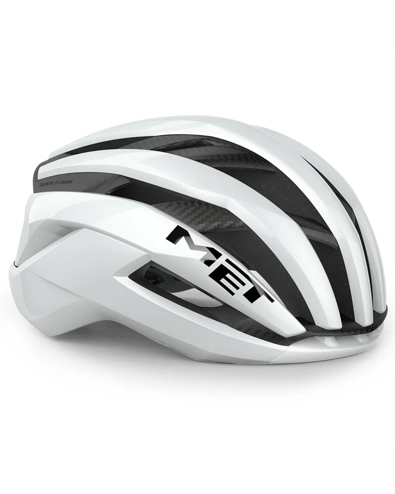 Met Trenta 3K Carbon MIPS Casco Strada, Bianco Lucido