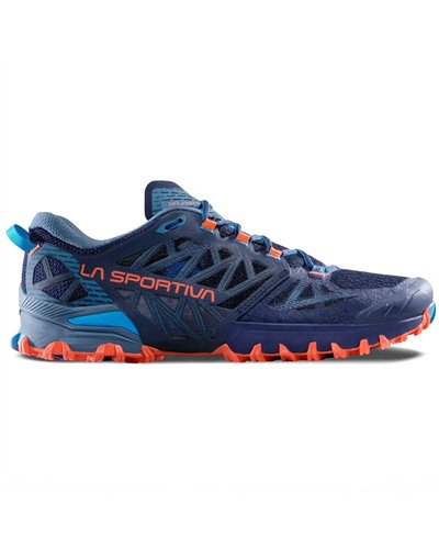 La Sportiva Bushido III Men's Trail Running Shoes, Deep Sea/Cherry Tomato