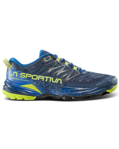 La Sportiva Akasha II Men's Trail Running Shoes, Storm Blue/Lime Punch