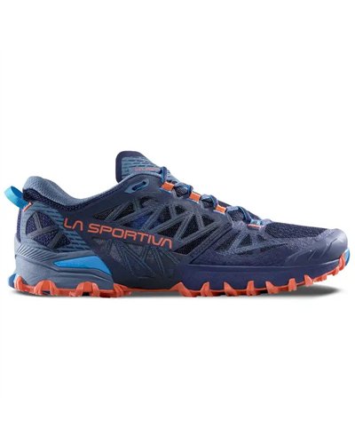 La Sportiva Bushido III Wide Men's Trail Running Shoes, Deep Sea/Cherry Tomato