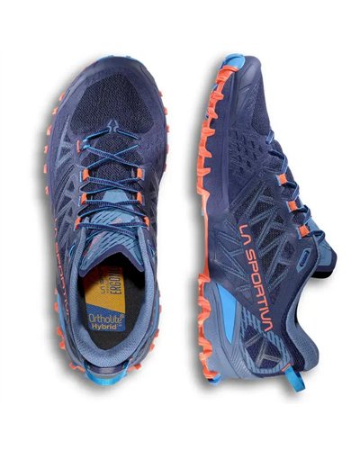 La Sportiva Bushido III Wide Scarpe Trail Running Uomo, Deep Sea/Cherry Tomato