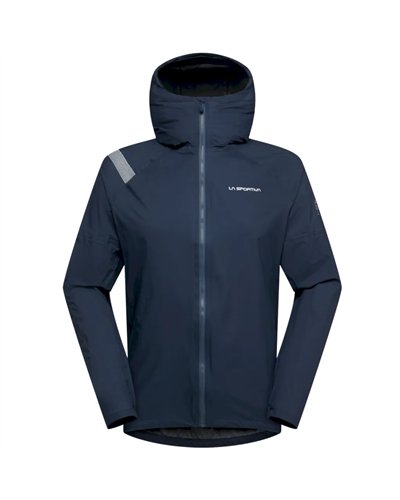 La Sportiva Pocketshell Men's Packable Hooded Jacket, Night Sky/Chalk