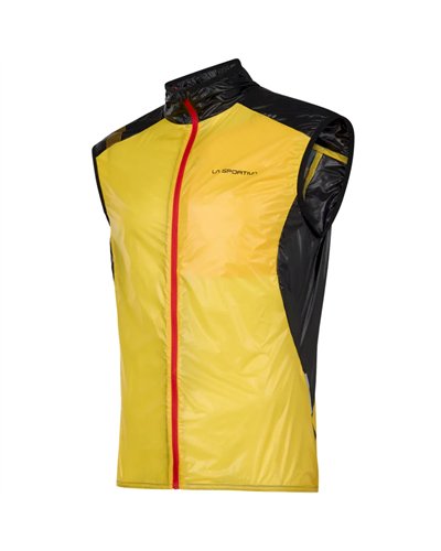 La Sportiva Blizzard Windbreaker Gilet Comprimibile Uomo, Giallo/Nero