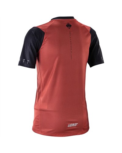 Leatt Trail 3.0 MTB Women's Short Sleeves Jersey Size M, Dusty Red