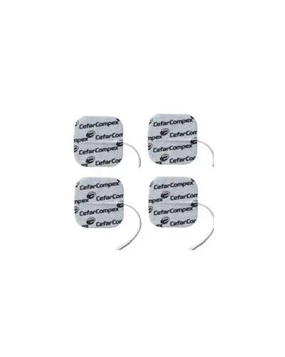 Compex Elettrodi EasySnap Performance a filo, 1 busta da 4 pezzi quadrati 5x5 cm