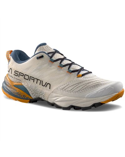 La Sportiva Akasha II Men's Trail Running Shoes, Chalk/Hurricane