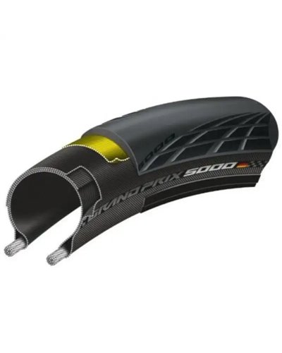 Continental Grand Prix 5000 700x25 Folding Tyre, Black/Black Skin