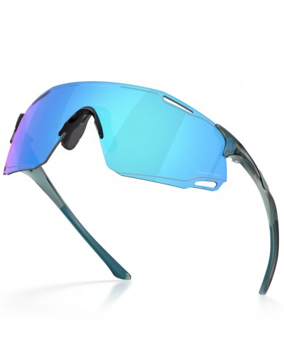 Oakley Cybr Dyno Cycling Glasses Polished Black/Prizm Sapphire